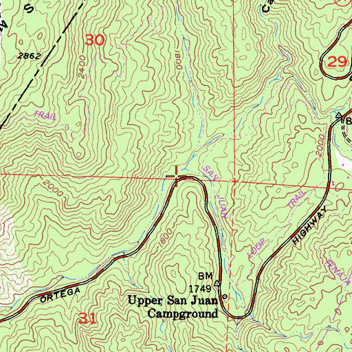 Topographic Map of Morrell Canyon, CA