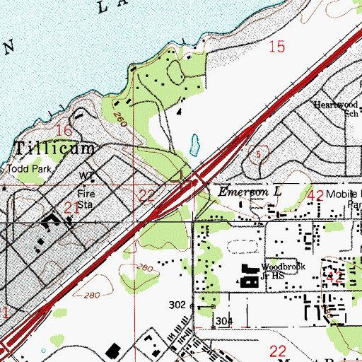 Topographic Map of Interchange 123, WA