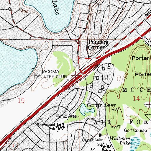 Topographic Map of Interchange 124, WA
