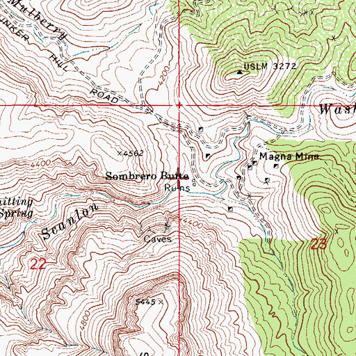 Topographic Map of Sombrero Butte, AZ