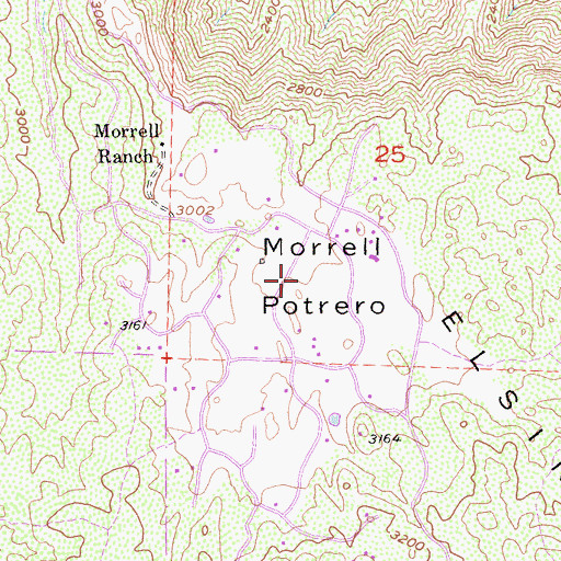 Topographic Map of Morrell Potrero, CA