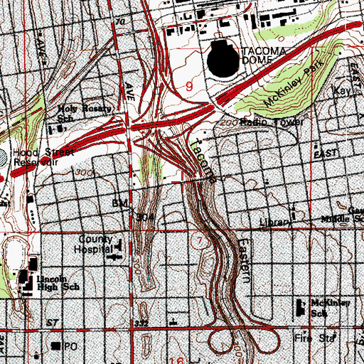 Topographic Map of Interchange 133C, WA