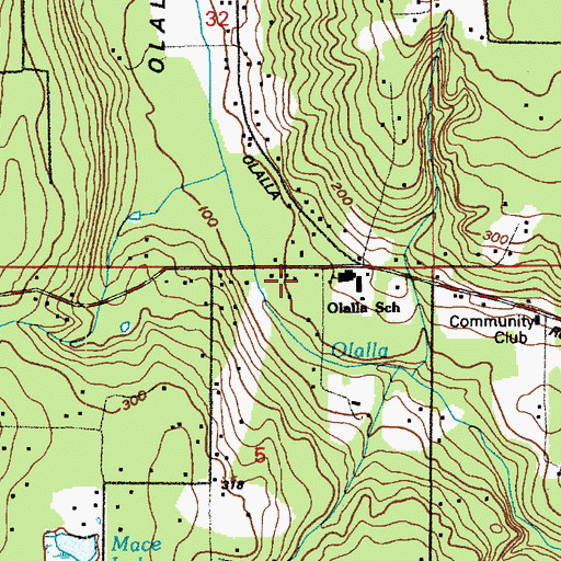 Topographic Map of Olalla Post Office, WA