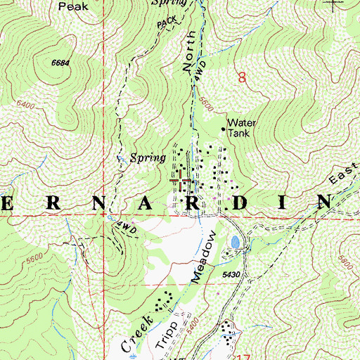 Topographic Map of Morris Ranch, CA