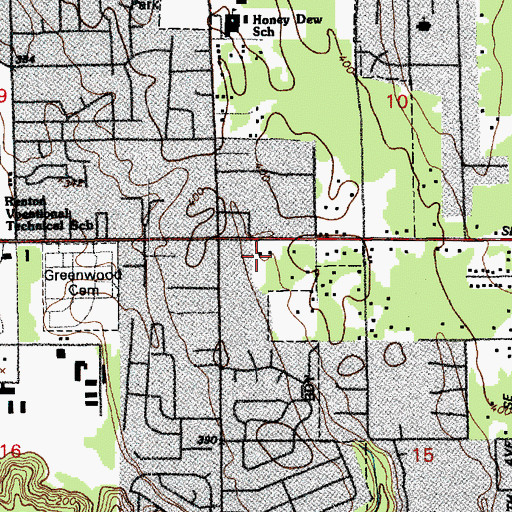 Topographic Map of Highlands Post Office, WA