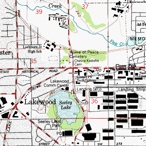 Topographic Map of Re - Entry High School, WA