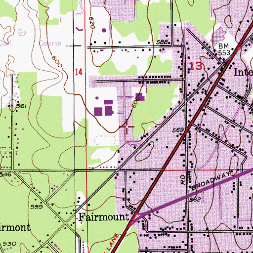 Topographic Map of Aces High School, WA
