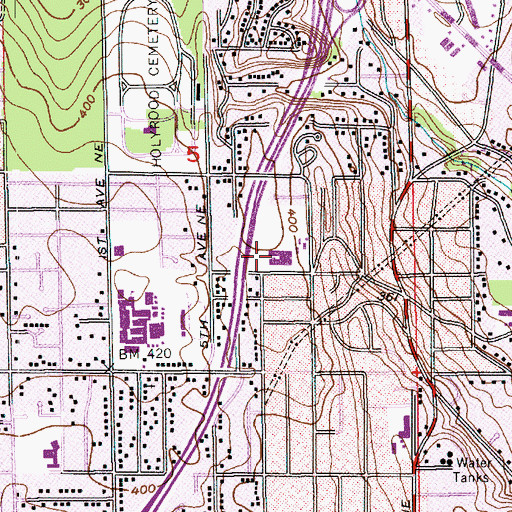 Topographic Map of Aldercrest Annex Home Exchange, WA
