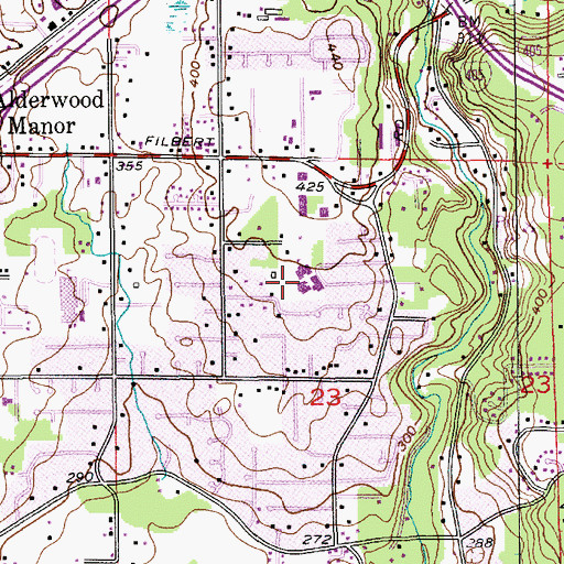Topographic Map of Alderwood Elementary School, WA