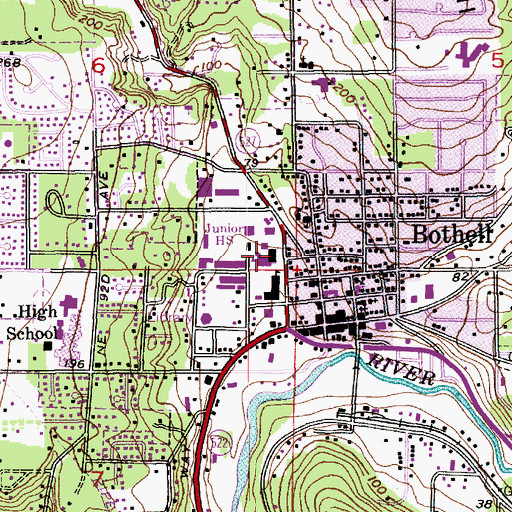 Topographic Map of Alternative Junior High School, WA