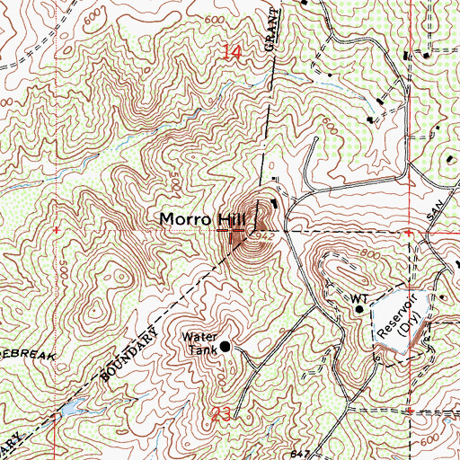 Topographic Map of Morro Hill, CA