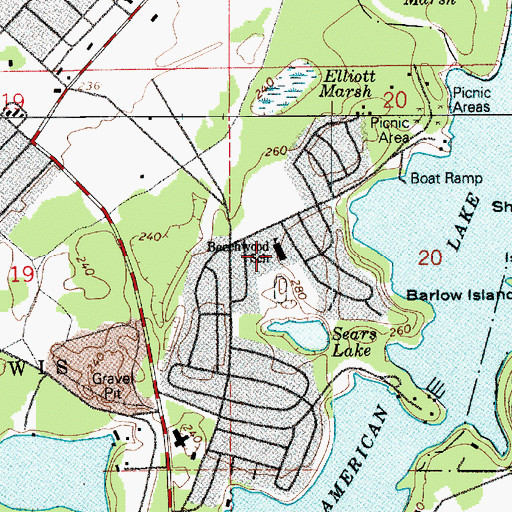Topographic Map of Beachwood Elementary School, WA
