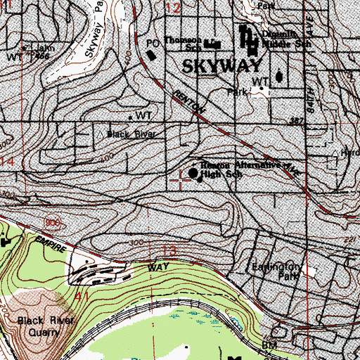 Topographic Map of Albert Talley Sr High School, WA