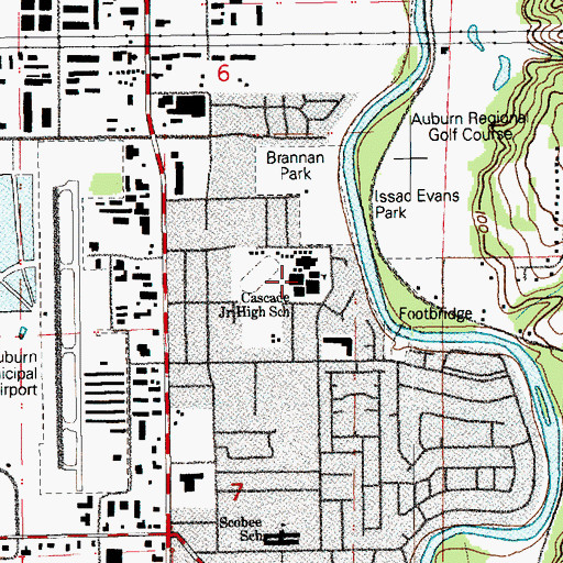 Topographic Map of Cascade Middle School, WA