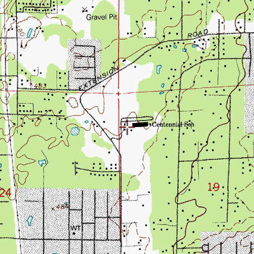 Topographic Map of Centennial Elementary School, WA