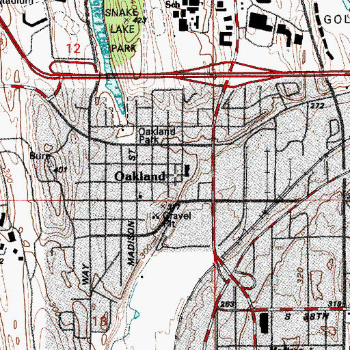 Topographic Map of Centro Latino School, WA