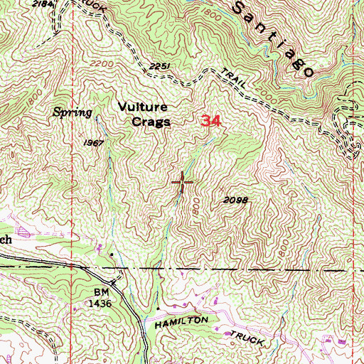 Topographic Map of Morrow Trail, CA