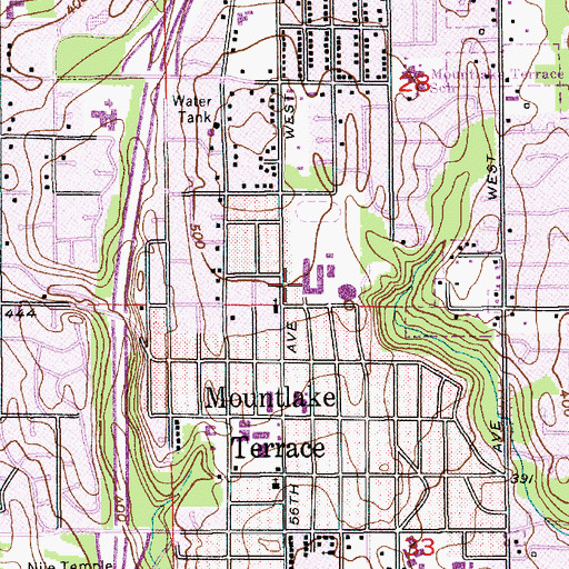 Topographic Map of Challenge Elementary School, WA