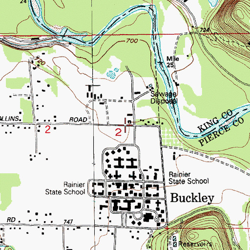 Topographic Map of Collins Alternative Programs School, WA