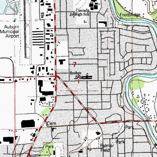 Topographic Map of Dick Scobee Elementary School, WA