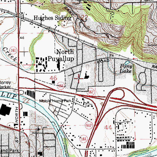 Topographic Map of E B Walker High School, WA
