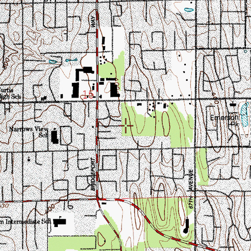Topographic Map of Evergreen Primary School, WA