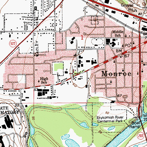 Topographic Map of Frank Wagner Elementary School, WA