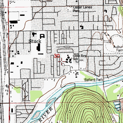 Topographic Map of Gildo Rey Elementary School, WA