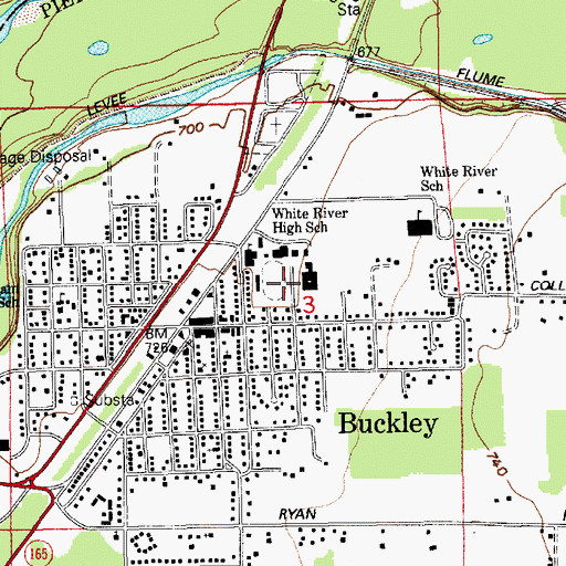 Topographic Map of Glacier Middle School, WA