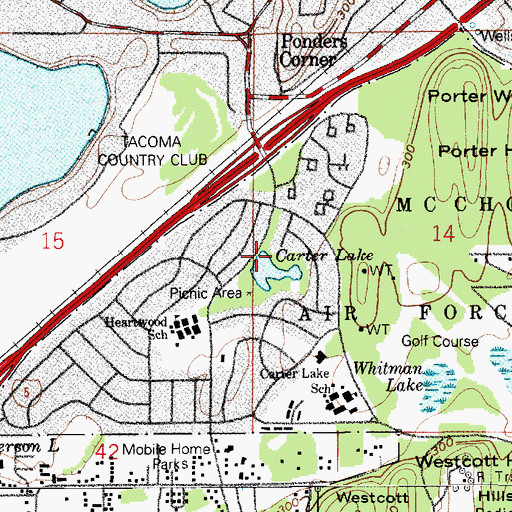 Topographic Map of Heartwood Elementary School, WA