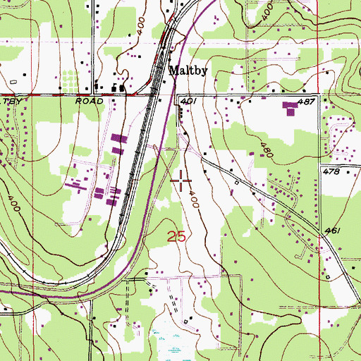 Topographic Map of Hidden River Middle School, WA