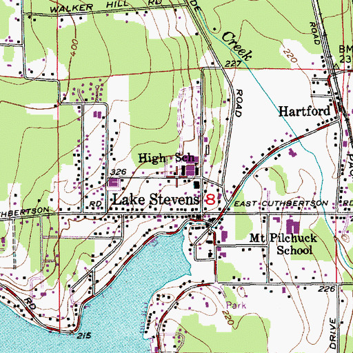 Topographic Map of Homelink School, WA