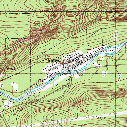 Topographic Map of Index Elementary School, WA