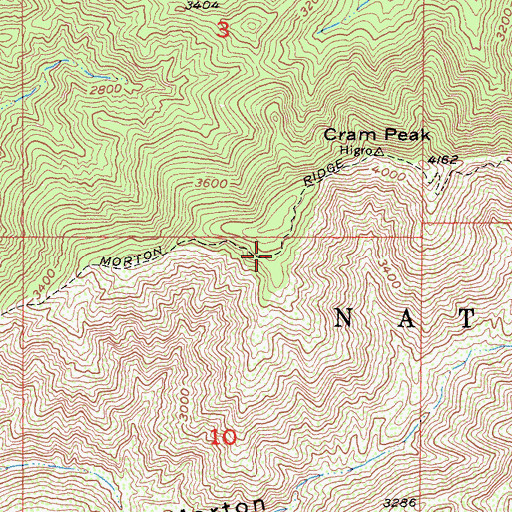 Topographic Map of Morton Ridge Trail, CA