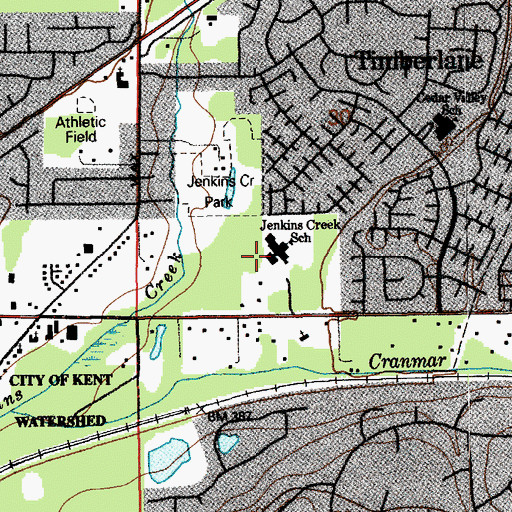 Topographic Map of Jenkins Creek Elementary School, WA