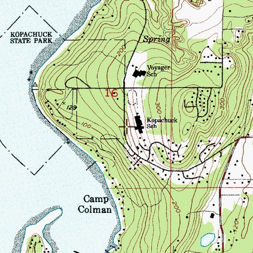 Topographic Map of Kopachuck Middle School, WA