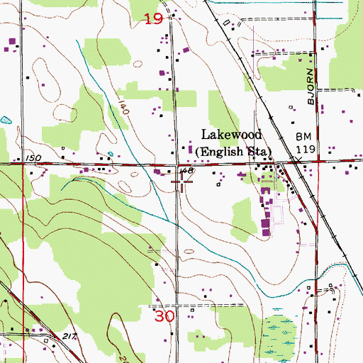 Topographic Map of Lakewood High School, WA