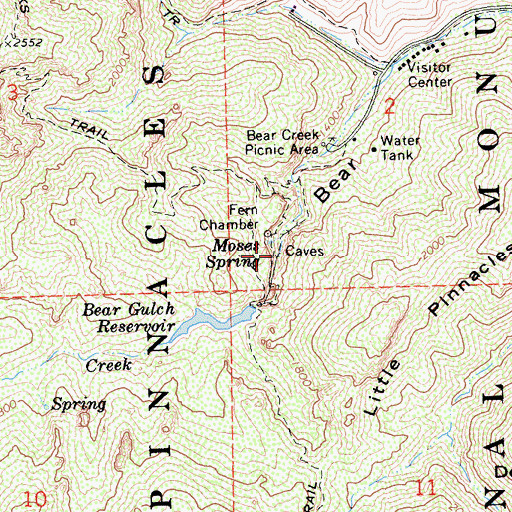 Topographic Map of Moses Spring, CA