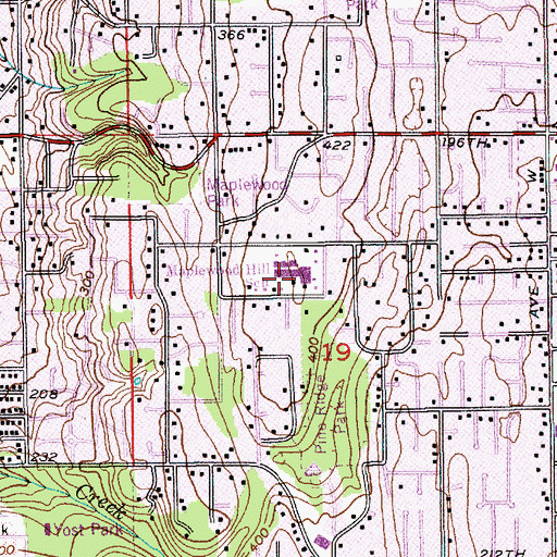 Topographic Map of Maplewood K-8 Parent Cooperative School, WA