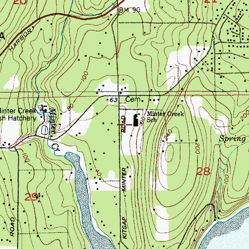 Topographic Map of Minter Creek Elementary School, WA