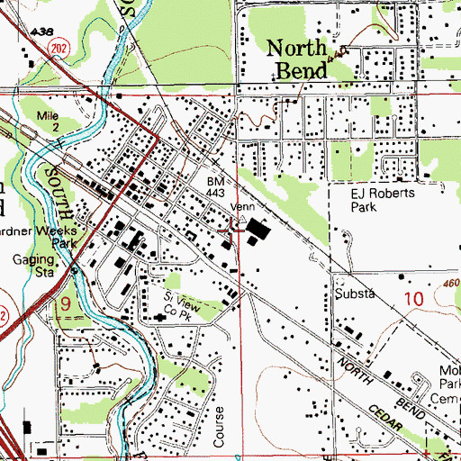 Topographic Map of North Bend Elementary School, WA