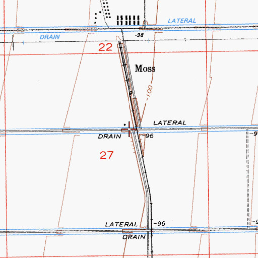 Topographic Map of Moss Lateral, CA
