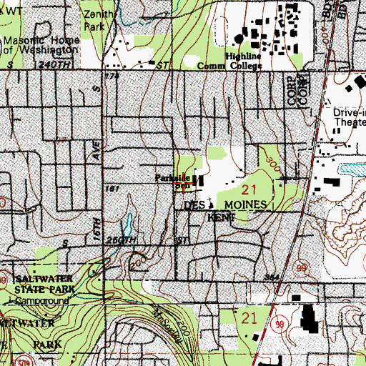 Topographic Map of Parkside Elementary School, WA