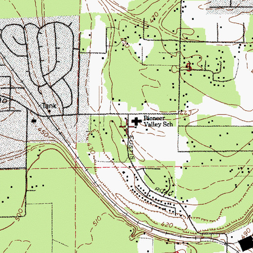 Topographic Map of Pioneer Valley Elementary School, WA