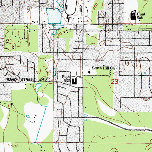 Topographic Map of Pope Elementary School, WA