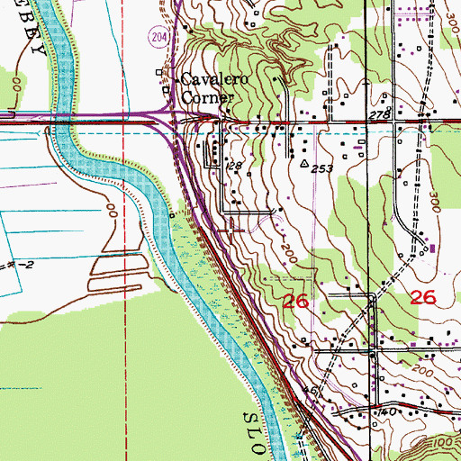 Topographic Map of Prove High School, WA