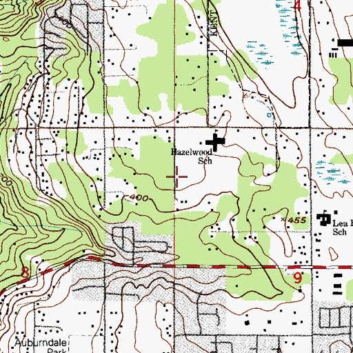 Topographic Map of Rainier Middle School, WA