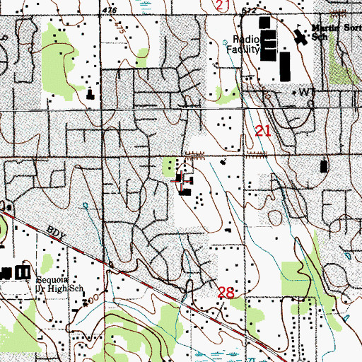 Topographic Map of Regional Justice School, WA