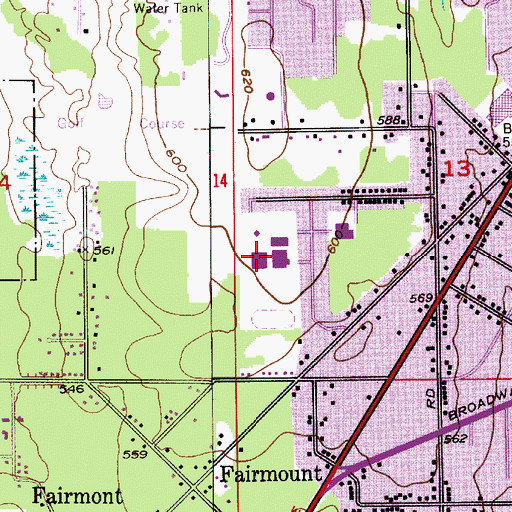 Topographic Map of Rose Alternative Middle School, WA