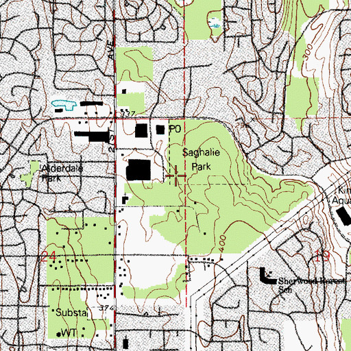 Topographic Map of TAF at Saghalie School, WA
